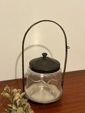 Ancien sucrier en métal, argenté, vintage en forme de seau, art déco