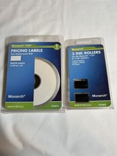 Monarch 1131 Pricing Labels 925074 1 Line White 2500 Roll 2 Pack Ink Rollers New