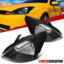 Fit 2000-2004 Ford Focus Black Headlights Head Lamps Assembly Leftright 00-04