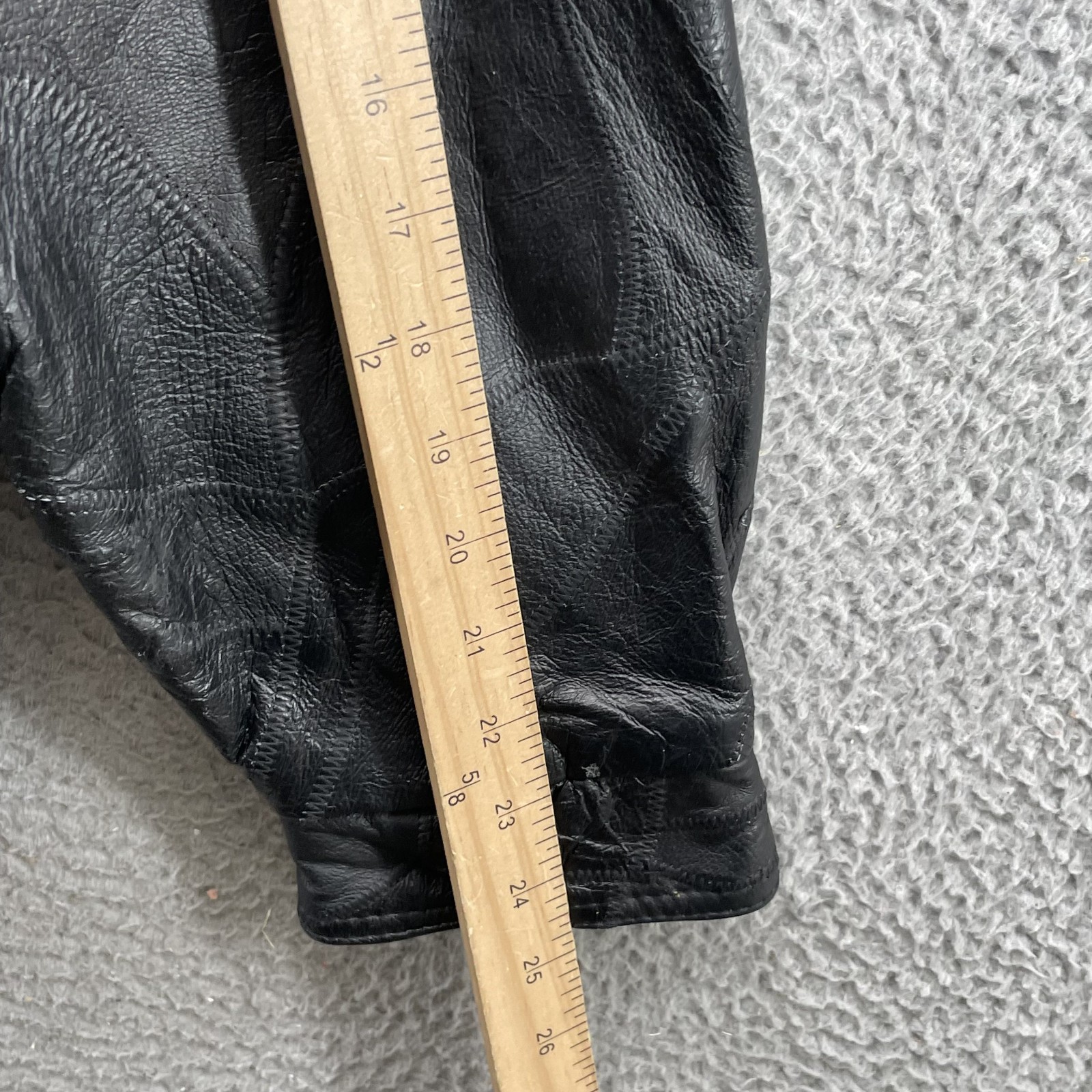 Genuine Leather Patchwork Bomber Jacket Men's XL … - image 6