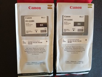 2 x Original Canon PFI 320 BK Schwarz Black Tintenpatrone Ink Tank