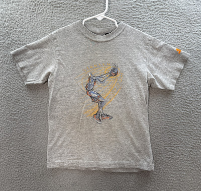 Vintage Starter Shirt Boys Youth Medium Gray Basketball Streetwear 1990s Y2K