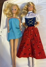Lot of 5 vintage Barbie dolls 1966 with case and clothes/accessories