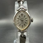 Seiko Watch Women 17mm Silver Dial Silver Tone Oval Manual 21-7320 Runs Vintage