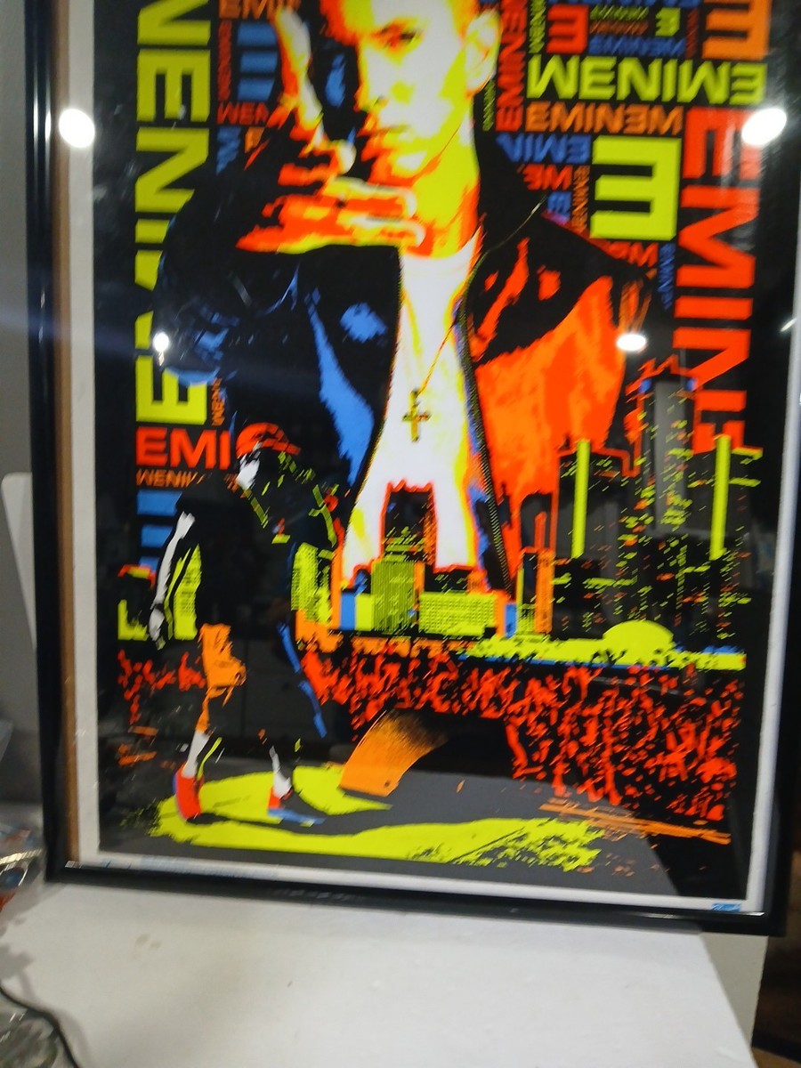 Rare Vintage Eminem Black Light Poster Slim Shady 35 X 23 Rap 9951