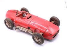 Vintage JFN Mercedes Tin Plate Toy Friction Racing Car - Red