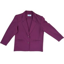 Vintage Alfred Dunner Purple Women  s Blazer Petite 12 Business Casual 80s Vibe