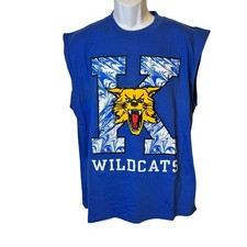 VTG 1990s Oneita Power T Wildcats Sleeveless Shirt XL USA Made Tongue Graphic