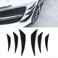 Pack-6 Car Spoiler Canards Kit, Body Anti-Collision Diffuser, Glossy Black