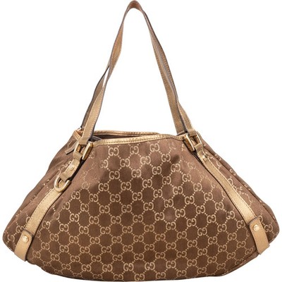 Gucci Monogram GG Metallic Abbey Hobo Shoulder Bag Tasche
