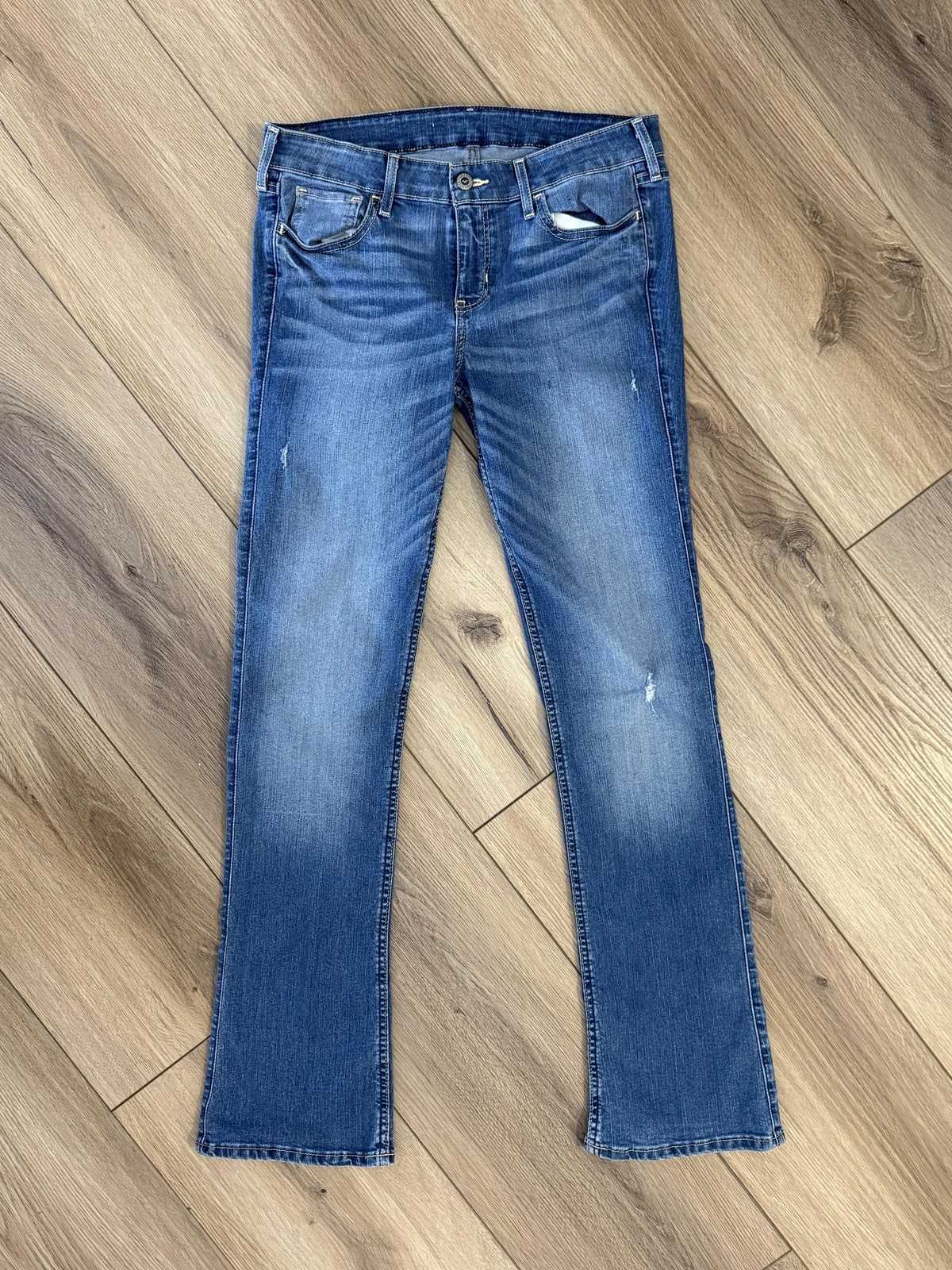 Hollister Jeans Womens Size 7 Medium Wash Bootcut Stretch Denim Low Rise Casual