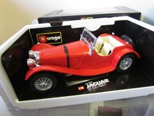 BBURAGO MODELS - 1937 JAGUAR SS 100 - RED - 1/18 SCALE MODEL CAR - BOXED