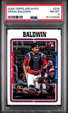 2025 TOPPS ARCHIVES #234 DRAKE BALDWIN ROOKIE RC PSA 8