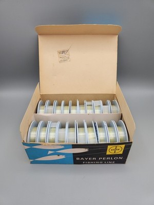 Vintage Bayer Perlon Trade Box 20 Reels 1/2 lb 100 yd Fishing Line