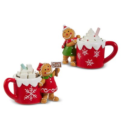 RAZ Imports 5.5'' Hot Cocoa Chingerbread Figurines Set 4504915