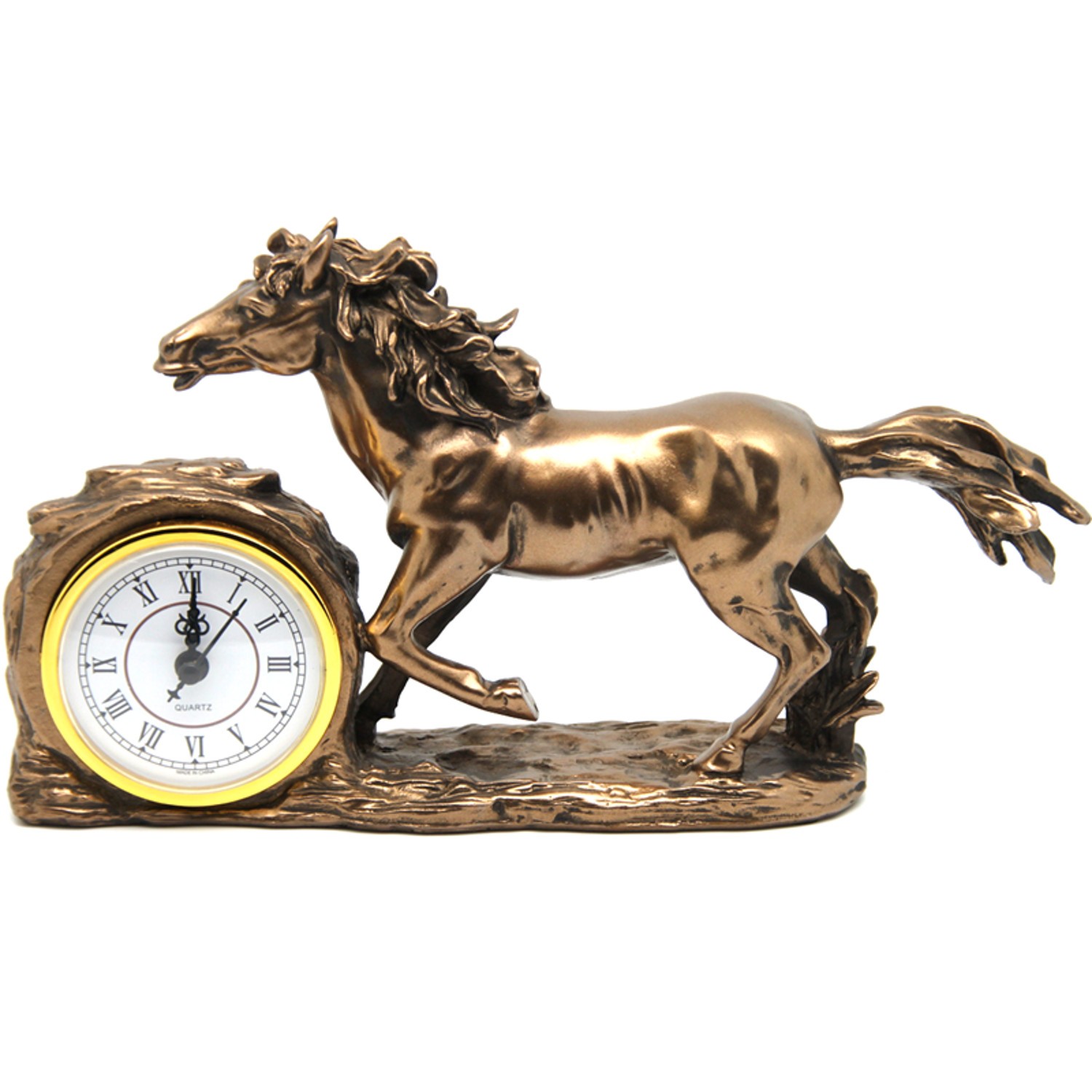 Horloge cheval au galop resolvez le manque de relief de vos meubles avec ce bronze de 16 cm