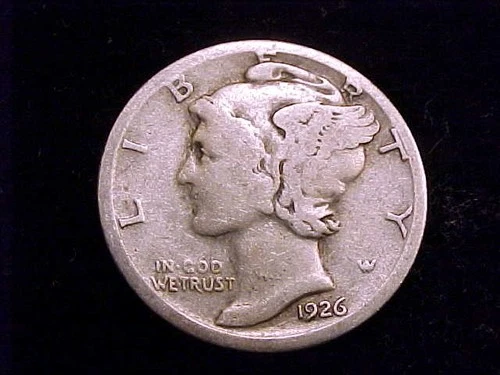 1926-S  Mercury Dime,  a choice Good  Grade coin.