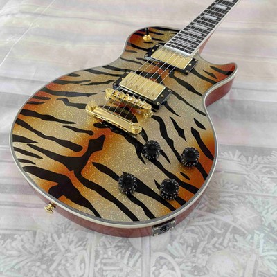 Cool Tiger-patterned ElectricGuitar HH Pickup Gold Hardware 22Fret Mahogany Body
