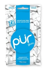PUR 100% Xylitol Simply Pure Natural Flavored Chewing Gum, Peppermint 