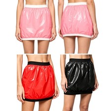 Women Leak Proof Short Incontinence Plastic Diaper Skirt Reusable Cover-Up