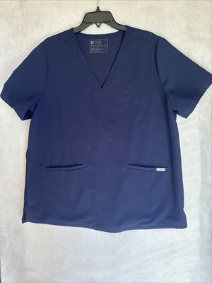 FIGS Women s Technical Collection Uniform Work Scrubs Top Navy Blue Size XXL