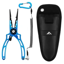 FLISSA 8"" Aluminum Fishing Pliers Saltwater Corrosion Resistant Split Ring P...