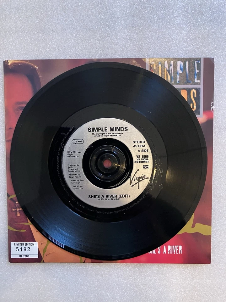 Simple Minds – She's A River 7" Vinyl Single 45rpm Limited Edition Numbered - Image 3 of 4