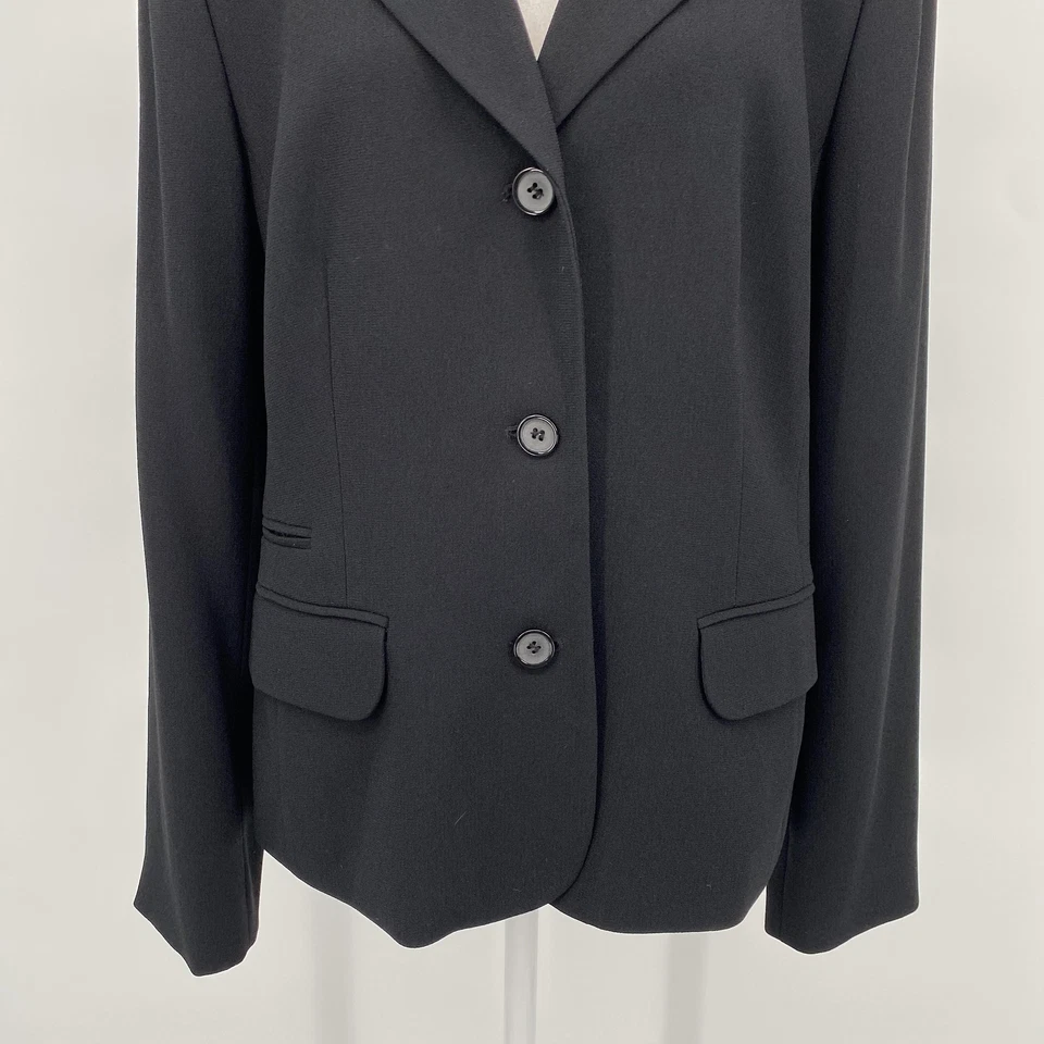 Blazer Mujer Colección Nygard 12 Negro 3 Botones Forrado Carrera Oficina Chaqueta Foto 3 de 4