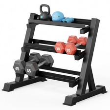 1100LBS Dumbbell Rack- Adjustable 3 Tier Weight Rack for Home Gym