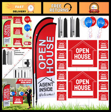 106 Pcs Real Estate Supplies Set, Open House Banners, Yard Signs, Balloons & Arr
