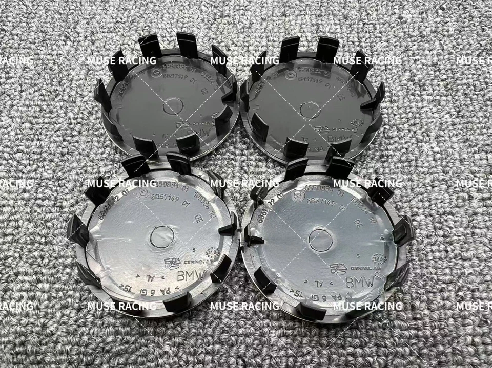 4PCS BMW 50th Anniversary White Blue Alloy 56mm 68mm Wheel Center Cap Hub Caps - Image 4 of 4