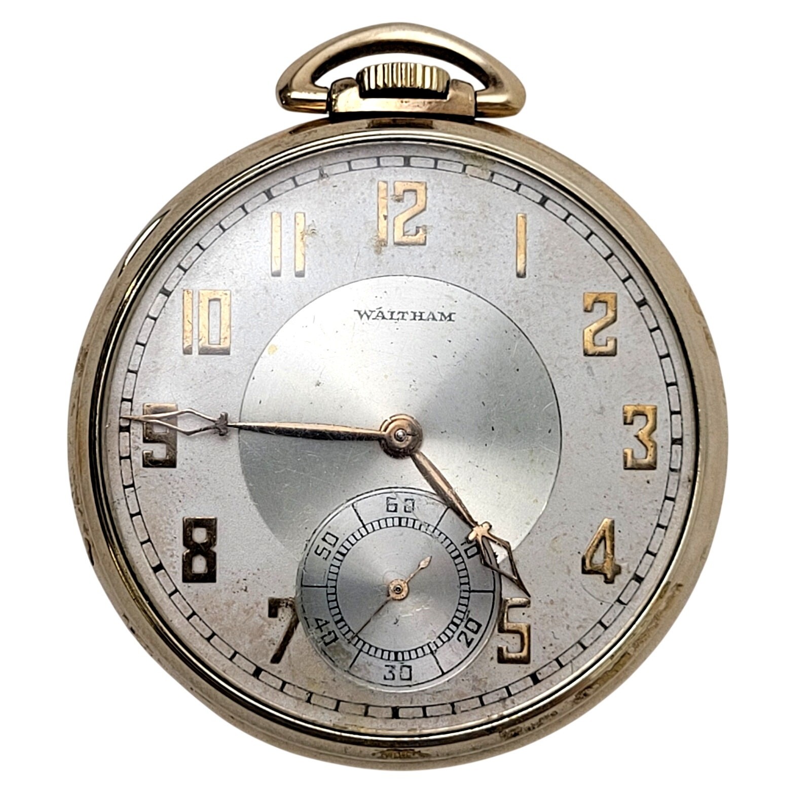 Vintage 1930s Waltham Pocket Watch 10K Gold Plated | Works