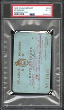 1939 St. Louis Browns Boys Brigade Membership Card Pass PSA 4 VG-EX