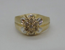 STUNNING 14K YG MEN'S DIAMOND CLUSTER RING SZ 9.5 AI-1475 5.00 grams