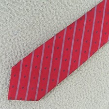 Brooks Brothers Makers Mens Neck Repp Tie Silk Red White 3.25" 56" USA