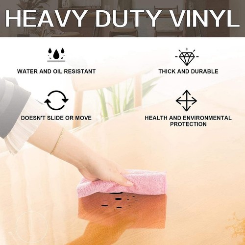 Custom 1.5mm Thick Crystal Clear Table Cover - 50x50 Waterproof Protector Mat - Picture 9 of 10