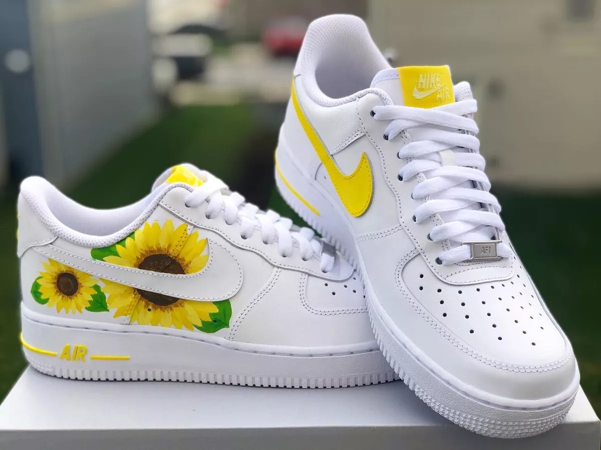 Specificiteit bende opzettelijk Custom Nike Air Force 1 Sunflower Shoes Sneaker | eBay