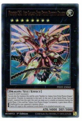 Yu Gi Oh Number C62 Galaxy-Eyes Prime Photon Dragon PHHY-EN43 Ultra Selten NEU