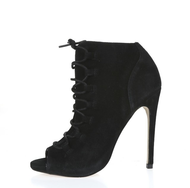 steve madden black open toe booties