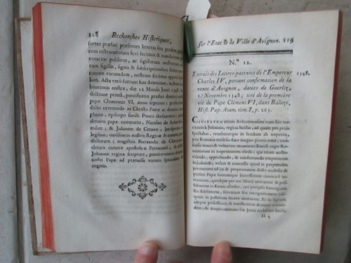 Recherches historiques concernant les DROITS DU PAPE sur AVIGNON, 1768. - Picture 9 of 21
