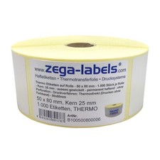 Thermo Etiketten Rolle - 50 x 80 mm - 1.000 Stck Kern25mm Zebra GK420 GC LP TLP