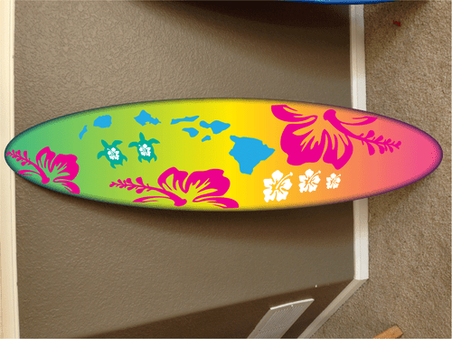 5' wall hanging surf board surfboard decor hawaiian beach surfing beach decor