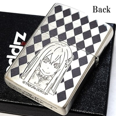 Zippo Re:Zero Echidna Silver Purple Etching 2 Sided Processing Lighter Regular
