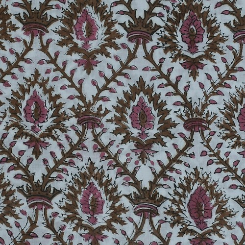 1 Yard Indian Cotton Hand Block Print Floral Beautiful Craft Sewing Fabric - Picture 10 of 10