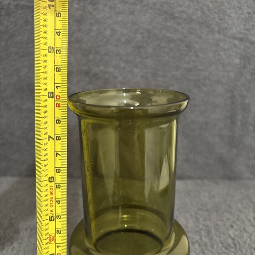 70s Green Glass Vase Tamara - Aladin Riihimaen 8" Tall unique style - Picture 5 of 5