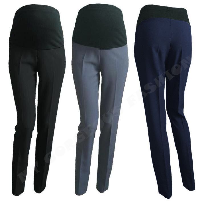 Elegant maternity trousers work office skinny formal pants over 8 10 12 14  16 18 | eBay