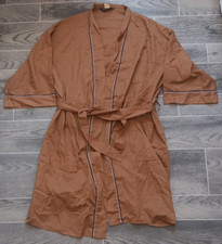 Vintage Traveler Perma-Press Mens Brown Belted Robe 60s 70s