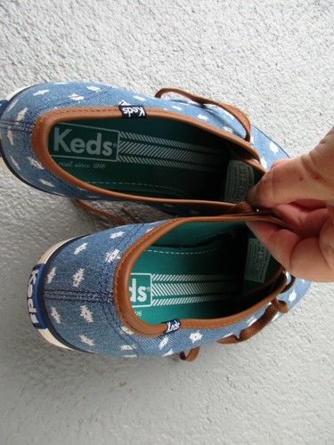 NWOB KEDS WOLVERINE Tribal Canvas SNEAKERS Women's Blue/ White, Shoes Size 7.5 - Picture 10 of 12