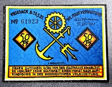 VEGESACK NOTGELD 50 PFENNIG 1921 EMERGENCY MONEY GERMANY BANKNOTE (33707)