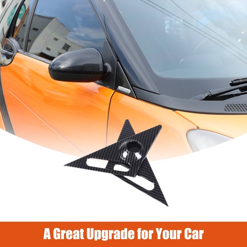 ABS Carbon Car Rearview Mirror Triangle Base Trim Cover For Benz Smart 2009-2015 - Picture 2 of 12